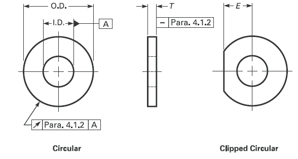 Dimensions for Hardened Steel Circular and Circular Clipped Washers Dimensions for Hardened Steel Circular and Circular Clipped Washers